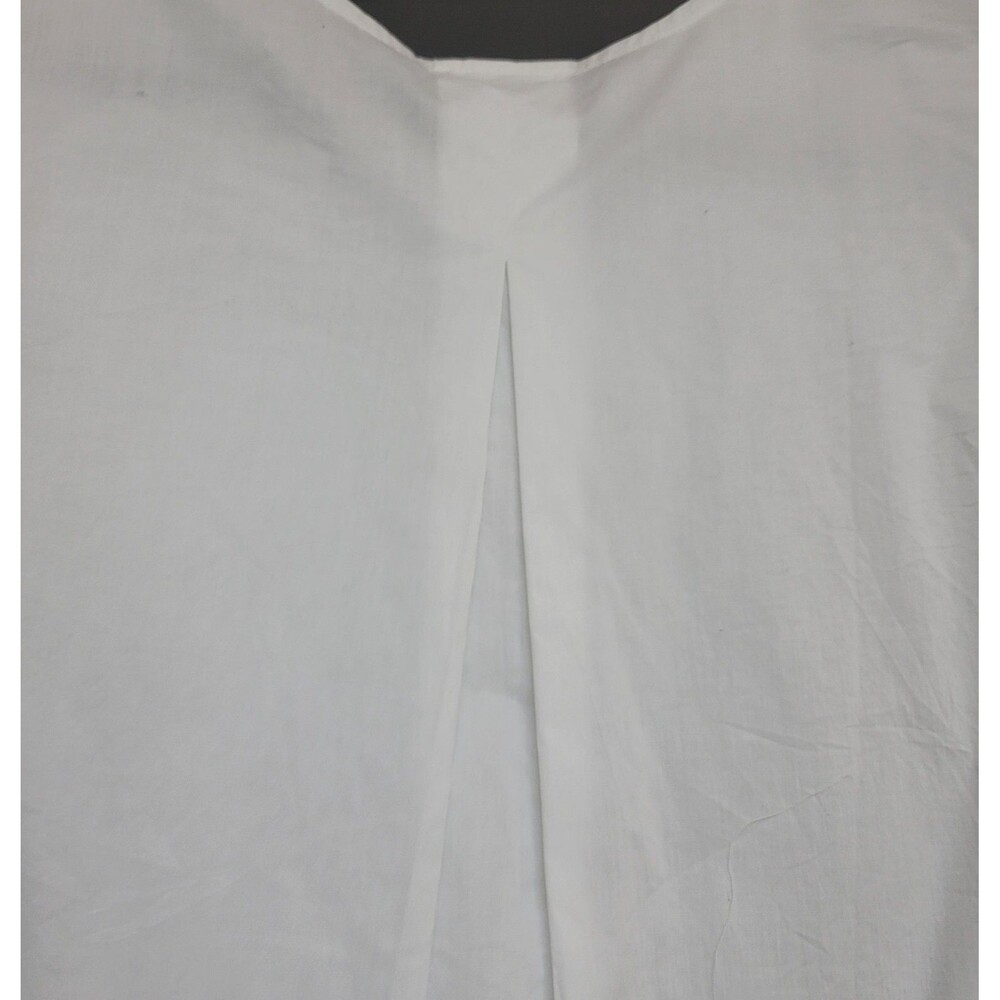 Coco Blue Womens White Cotton Top Short Sleeve Black & White Front Tie Sz S NWT - Picture 7 of 11